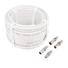 Кабель коаксиальный телевизионный RG-6U 1х6,8 мм Rexant c переходниками белый (20 м) - фото 3