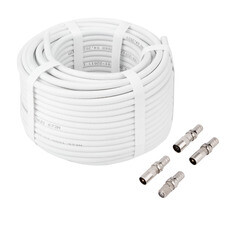 Кабель коаксиальный телевизионный RG-6U 1х6,8 мм Rexant c переходниками белый (30 м) - фото 3