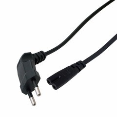 Шнур сетевой с вилкой с разъемом С7 1,5 м ПВС 2х0,75 кв.мм 2,5 А Rexant черный (11-1104) - фото 1