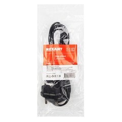 Шнур сетевой с вилкой с разъемом С7 1,5 м ПВС 2х0,5 кв.мм 2,5 А Rexant черный (11-1103) - фото 2