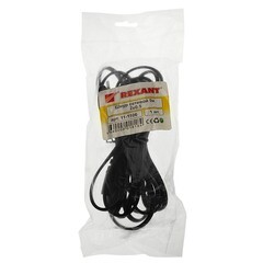 Шнур сетевой с вилкой с разъемом С7 5 м ПВС 2х0,5 кв.мм 2,5 А Rexant черный (11-1106) - фото 2