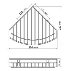 Полка для ванной WasserKraft угловая 220х276х50 мм металл хром (K-1211) - фото 2