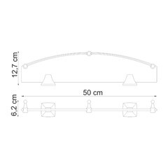 Полка для ванной WasserKraft Wern K-2500 127х500х62 мм стекло/металл хром (K-2544) - фото 2