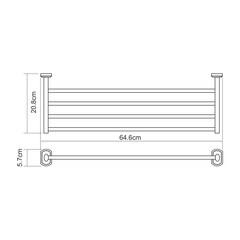 Полка для ванной WasserKraft Oder K-3000 208х646х57 мм металл хром (K-3011) - фото 3