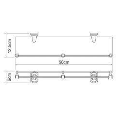 Полка для ванной WasserKraft Oder K-3000 125х500х60 мм стекло/металл хром (K-3044) - фото 2