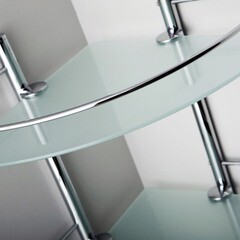 Полка для ванной WasserKraft угловая двухъярусная 310х310х420 мм стекло/металл хром (K-3122) - фото 4