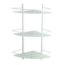 Полка для ванной WasserKraft Kammel K-8300 White угловая трехъярусная 305х305х610 мм стекло/металл белая (K-3133W)