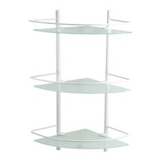 Полка для ванной WasserKraft Kammel K-8300 White угловая трехъярусная 305х305х610 мм стекло/металл белая (K-3133W) - фото 1
