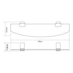 Полка для ванной WasserKraft Abens K-3200 125х500х78 мм стекло/металл черная (K-3224) - фото 2
