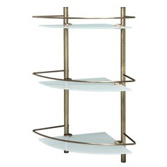 Изображение товара Полка для ванной WasserKraft Exter угловая трехъярусная 310х310х610 мм стекло/металл бронза (K-3533)