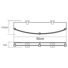 Полка для ванной WasserKraft Dill K-3900 132х500х42 мм стекло/металл хром (K-3944) - фото 2