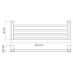 Полка для ванной WasserKraft Leine K-5000 White 200х635х70 мм металл/пластик хром/белая (K-5011W) - фото 3