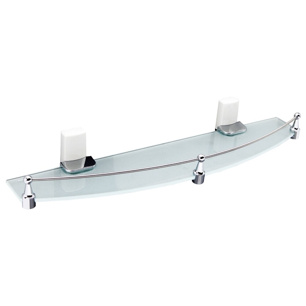 Изображение товара Полка для ванной WasserKraft Leine K-5000 WHITE 125x50 мм стекло и металл хром