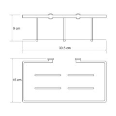Полка для ванной WasserKraft 150х305х90 мм металл/пластик хром (K-511) - фото 2