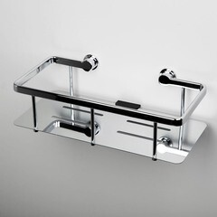 Полка для ванной WasserKraft 150х305х90 мм металл/пластик хром (K-511) - фото 4