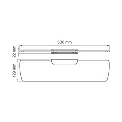 Полка для ванной WasserKraft Glan K-5100 129х530х22 мм стекло/металл черная (K-5124) - фото 2