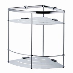 Изображение товара Полка для ванной WasserKraft угловая двухъярусная 260х260х343 мм металл/пластик хром (K-522)