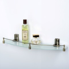 Полка для ванной WasserKraft Exter K-5200 125х500х70 мм стекло/металл бронза (K-5244) - фото 3