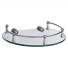 Изображение товара Полка для ванной WasserKraft 210х250х50 мм стекло/металл хром (K-566)