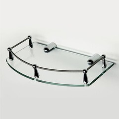 Полка для ванной WasserKraft 160х260х50 мм стекло/металл хром (K-588) - фото 3