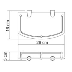 Полка для ванной WasserKraft 160х260х50 мм стекло/металл хром (K-588) - фото 2