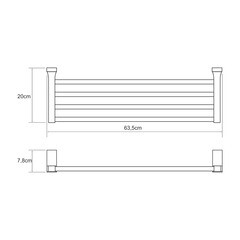 Полка для ванной WasserKraft Lopau K-6000 200х635х70 мм металл хром (K-6011) - фото 2