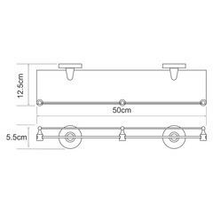 Полка для ванной WasserKraft Rhein K-6200 125х500х55 мм стекло/металл хром (K-6244) - фото 3