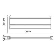Полка для ванной WasserKraft Lippe K-6500 205х650х42 мм металл хром (K-6511) - фото 3