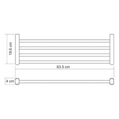 Полка для ванной WasserKraft Berkel K-6800 196х635х42 мм металл хром (K-6811) - фото 2