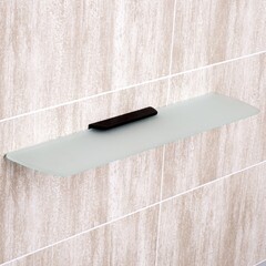 Полка для ванной WasserKraft Elbe K-7200 129х530х22 мм стекло/металл черная (K-7224) - фото 4