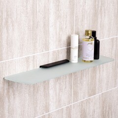 Полка для ванной WasserKraft Elbe K-7200 129х530х22 мм стекло/металл черная (K-7224) - фото 2