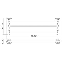 Полка для ванной WasserKraft Isar K-7300 200х650х60 мм металл бронза (K-7311) - фото 4