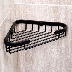 Полка для ванной WasserKraft Elbe угловая 130х203х35 мм металл черная (K-733B) - фото 2