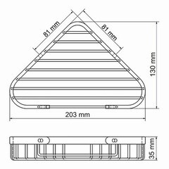 Полка для ванной WasserKraft угловая 130х203х35 мм металл белая (K-733W) - фото 2