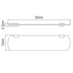 Полка для ванной WasserKraft Sauer K-7900 130х530х23 мм стекло/металл золото (K-7924) - фото 3