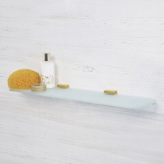 Полка для ванной WasserKraft Sauer K-7900 130х530х23 мм стекло/металл золото (K-7924) - фото 2