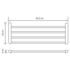 Полка для ванной WasserKraft Kammel K-8300 200х655х30 мм металл хром (K-8311) - фото 2