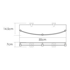 Полка для ванной WasserKraft Rhin K-8700 132х500х42 мм стекло/металл серебро (K-8744) - фото 2