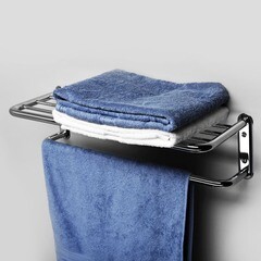 Полка для ванной WasserKraft с полотенцедержателем 210х640х170 мм металл хром (K-888) - фото 2