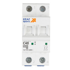 Изображение товара Автоматический выключатель модульный КЭАЗ OptiDin BM63 2P 40А тип C 4,5 кА 230 В (326807)