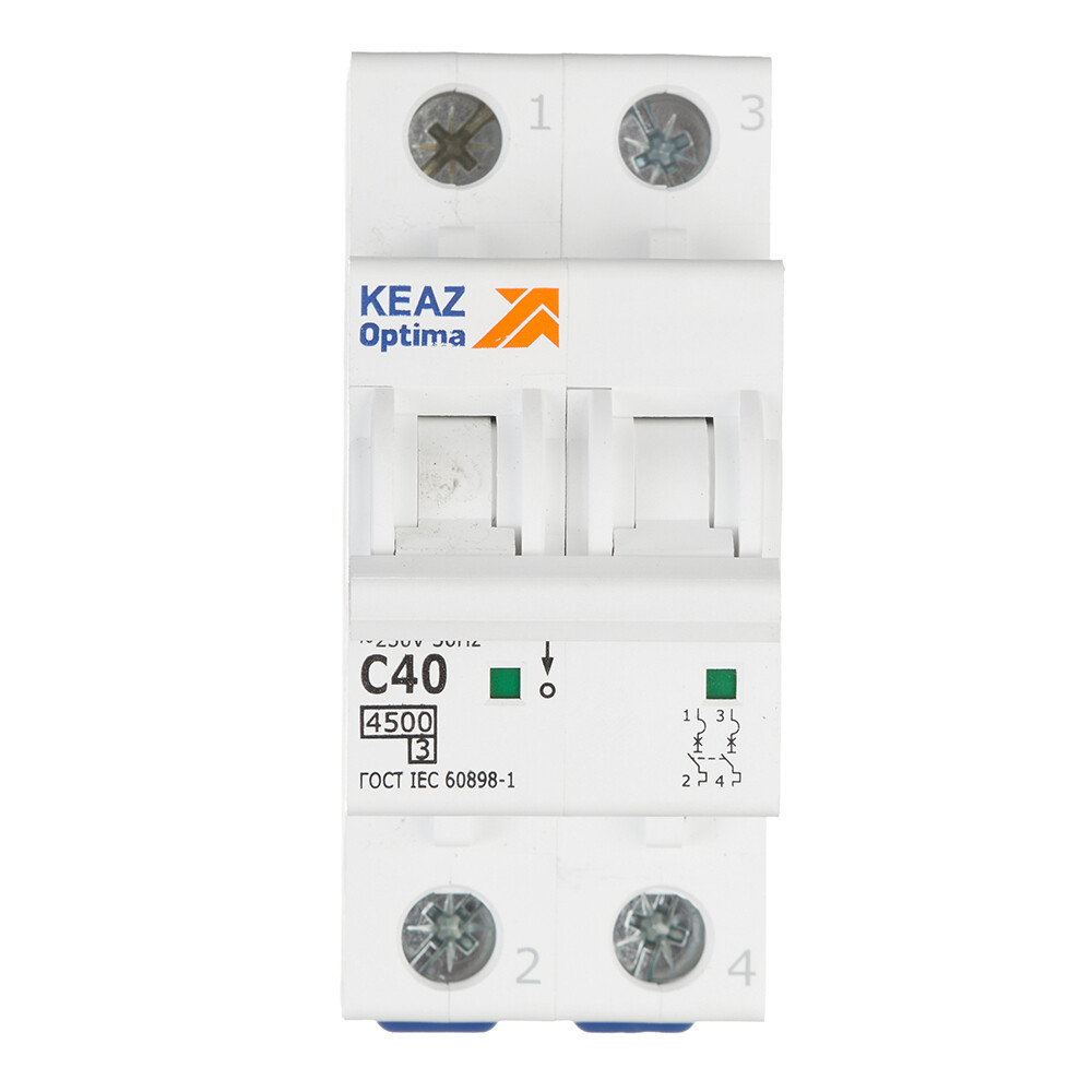 Изображение товара Модульный автоматический выключатель КЭАЗ OptiDin BM63 2P 40А 4,5 кА