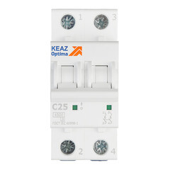 Изображение товара Автоматический выключатель модульный КЭАЗ OptiDin BM63 2P 25А тип C 4,5 кА 230/400 В (326805)
