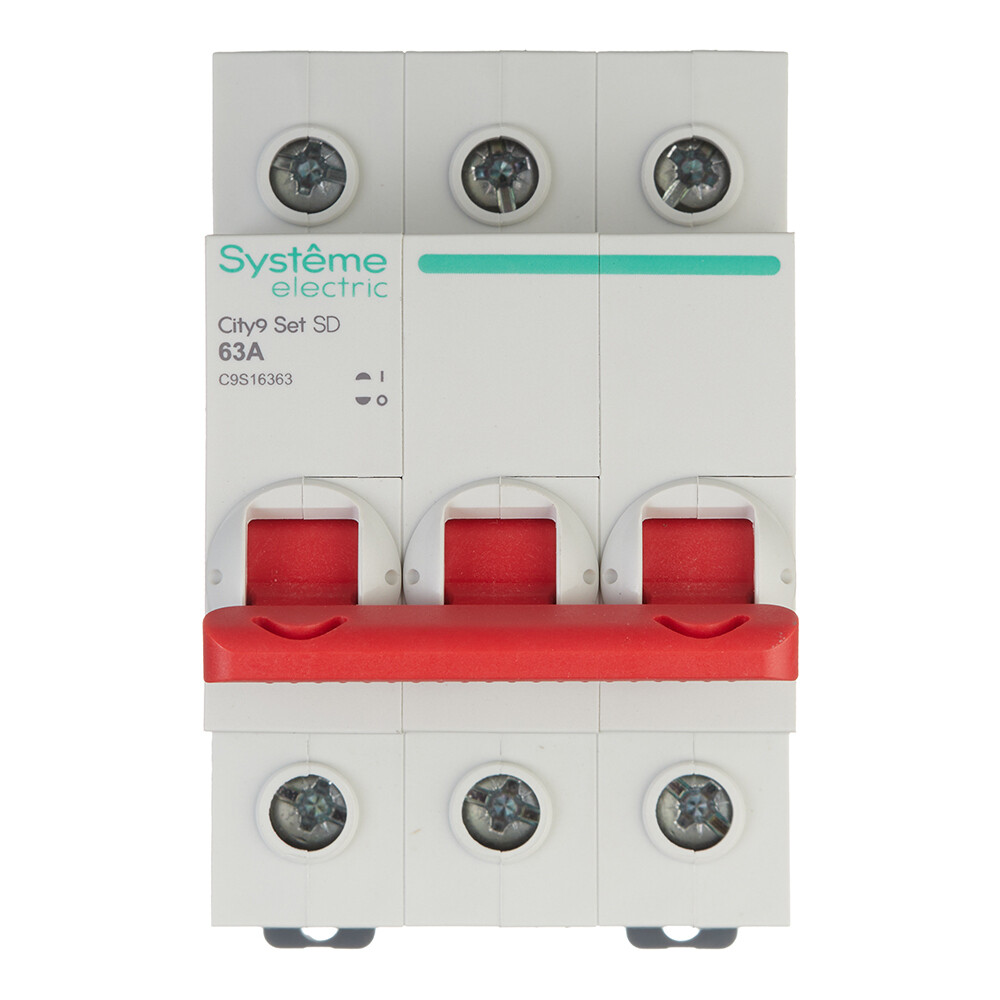 Изображение товара Выключатель нагрузки Systeme Electric City9 Set 3P 63А 230 В на DIN-рейку (C9S16363)