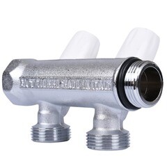 Коллектор Tiemme 1 ВР(г) х 2 выхода 1/2 НР(ш) х 1 НР(ш) регулируемый (1860022) - фото 4