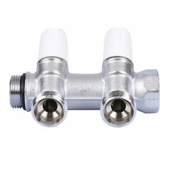 Коллектор Tiemme 1 ВР(г) х 2 выхода 1/2 НР(ш) х 1 НР(ш) регулируемый (1860022) - фото 3