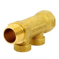 Коллектор Tiemme 3/4 ВР(г) х 2 выхода 1/2 ВР(г) х 3/4 НР(ш) регулируемый (1910052) - фото 3