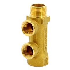 Изображение товара Коллектор Tiemme 3/4 ВР(г) х 2 выхода 1/2 ВР(г) х 3/4 НР(ш) регулируемый (1910052)