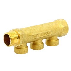 Изображение товара Коллектор Tiemme 3/4 ВР(г) х 3 выхода 1/2 ВР(г) х 3/4 НР(ш) регулируемый (1910039)