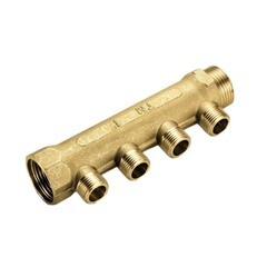 Коллектор Tiemme 3/4 ВР(г) х 4 выхода 1/2 НР(ш) ЕК х 3/4 НР(ш) регулируемый (1910001) - фото 4