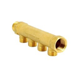 Коллектор Tiemme 3/4 ВР(г) х 4 выхода 1/2 НР(ш) ЕК х 3/4 НР(ш) регулируемый (1910001) - фото 2